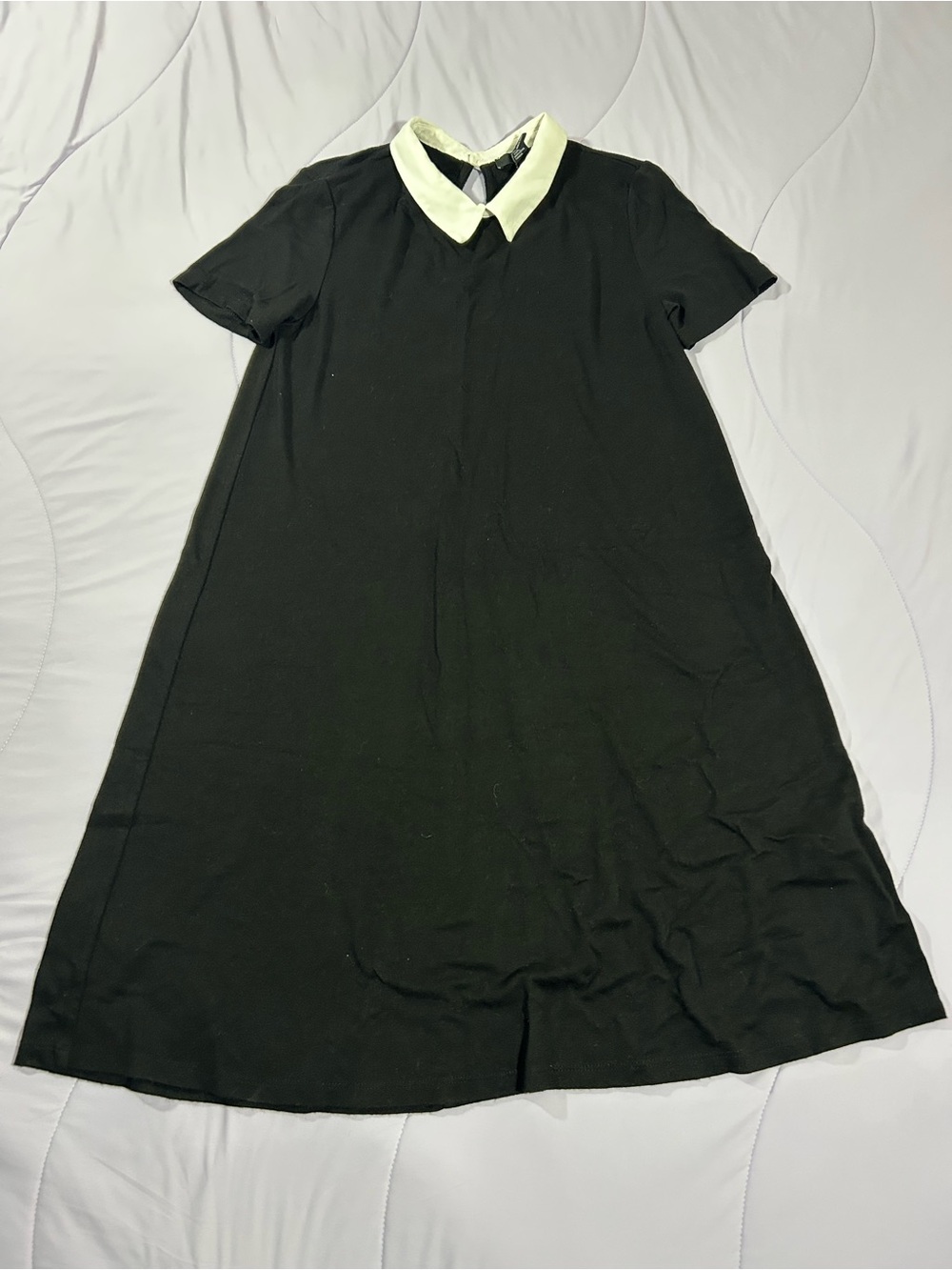 Black Dress with White Collar - Classic A-Line